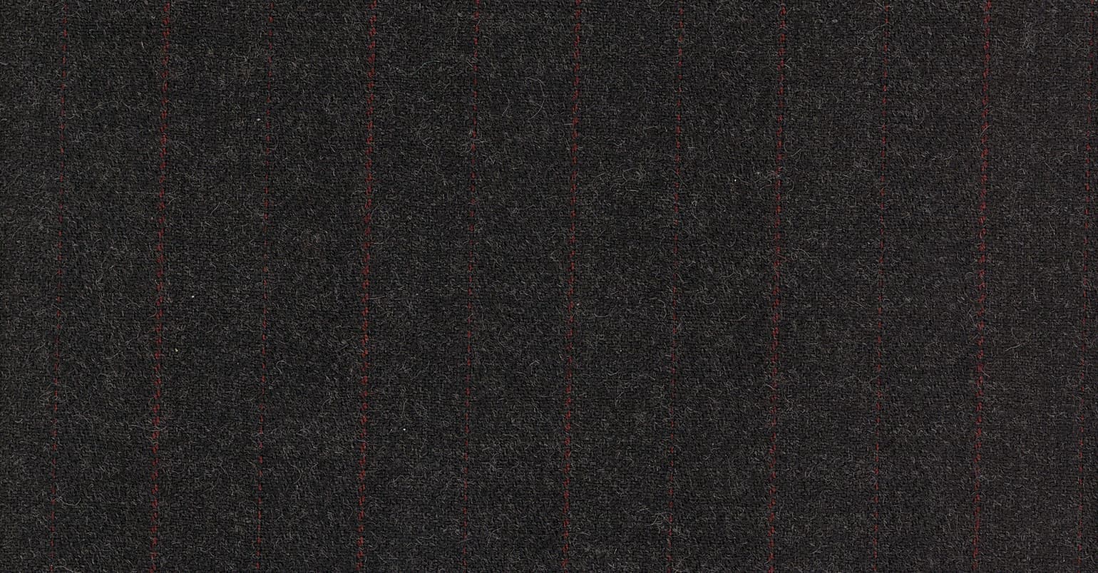 Tejido de vicuña Antracita raya roja, referencia 901201