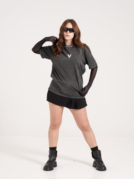 Playera Oversize de Mujer Deslavada