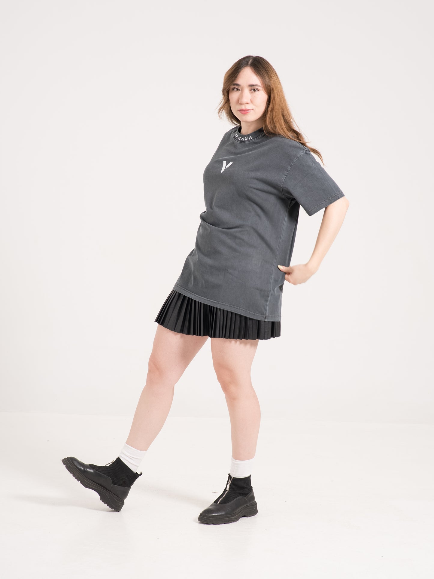 Playera Oversize de Mujer Deslavada